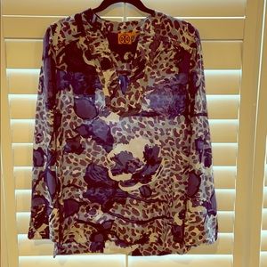 Tory Burch 100% silk print tunic
